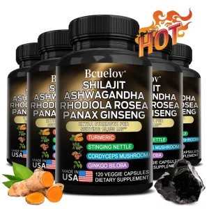 Combination of Ashwagandha, Ginseng, Cordyceps, Ginkgo, Turmeric